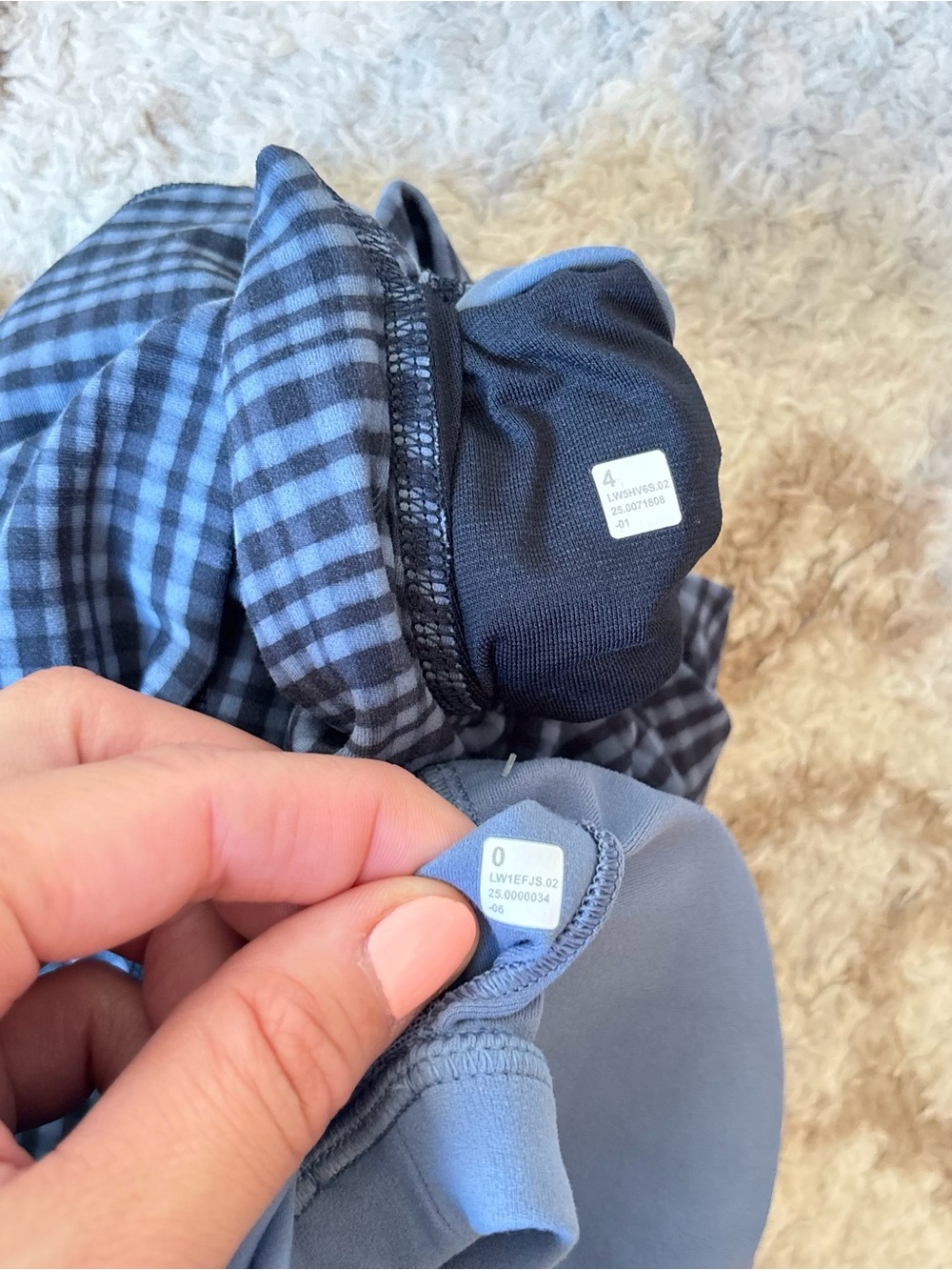 Lululemon Set Two Piece Align Tank Top Leggings 17” Glow Grid Washed Denim Multi - Picture 7 of 7
